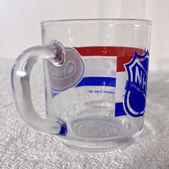 Vintage Clear Glass NHL Montreal Canadiens Habs Hockey Mug Coffee Cup - Picture 6 of 10